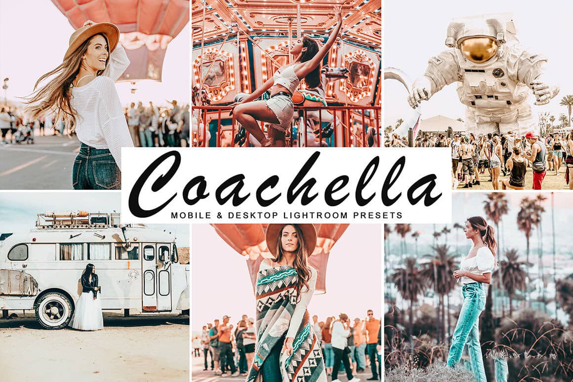 狂欢节旅拍人像胶片Lightroom预设+手机版lr预设Coachella Lightroom