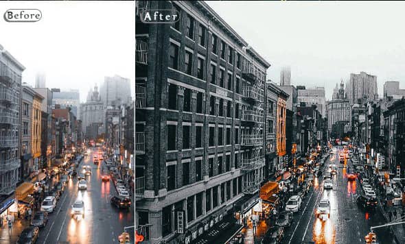 街头摄影-城市旅拍黑金胶片电影工业风LR预设 手机版滤镜