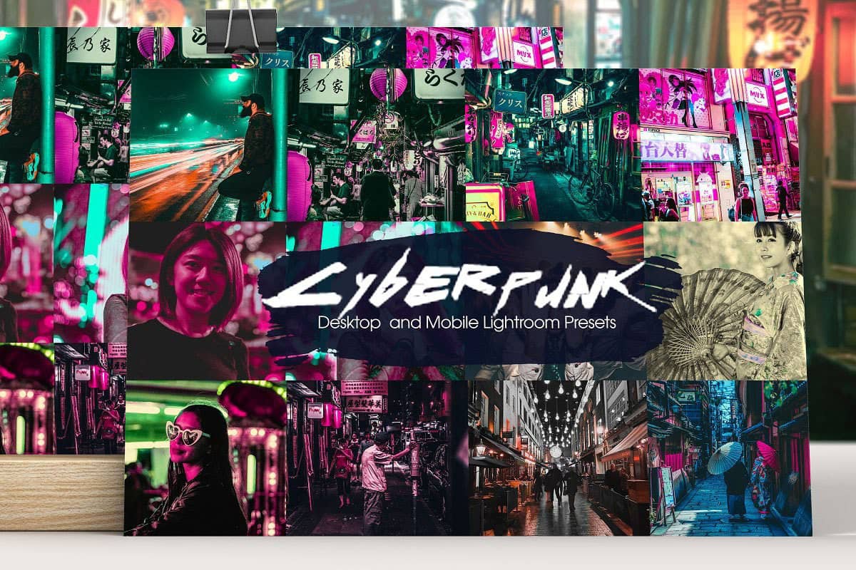 赛博朋克城市夜景LR预设 移动APP滤镜Cyberpunk Lightroom Presets