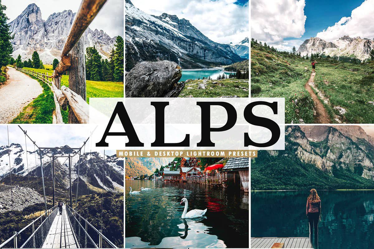 阿尔卑斯旅拍风光LR预设+手机LR预设 Alps Lightroom Presets