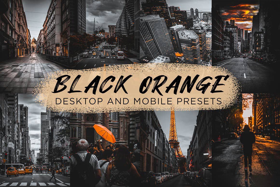 高端黑金橙色工业风城市街拍Lightroom预设 Black Orange Lightroom Presets