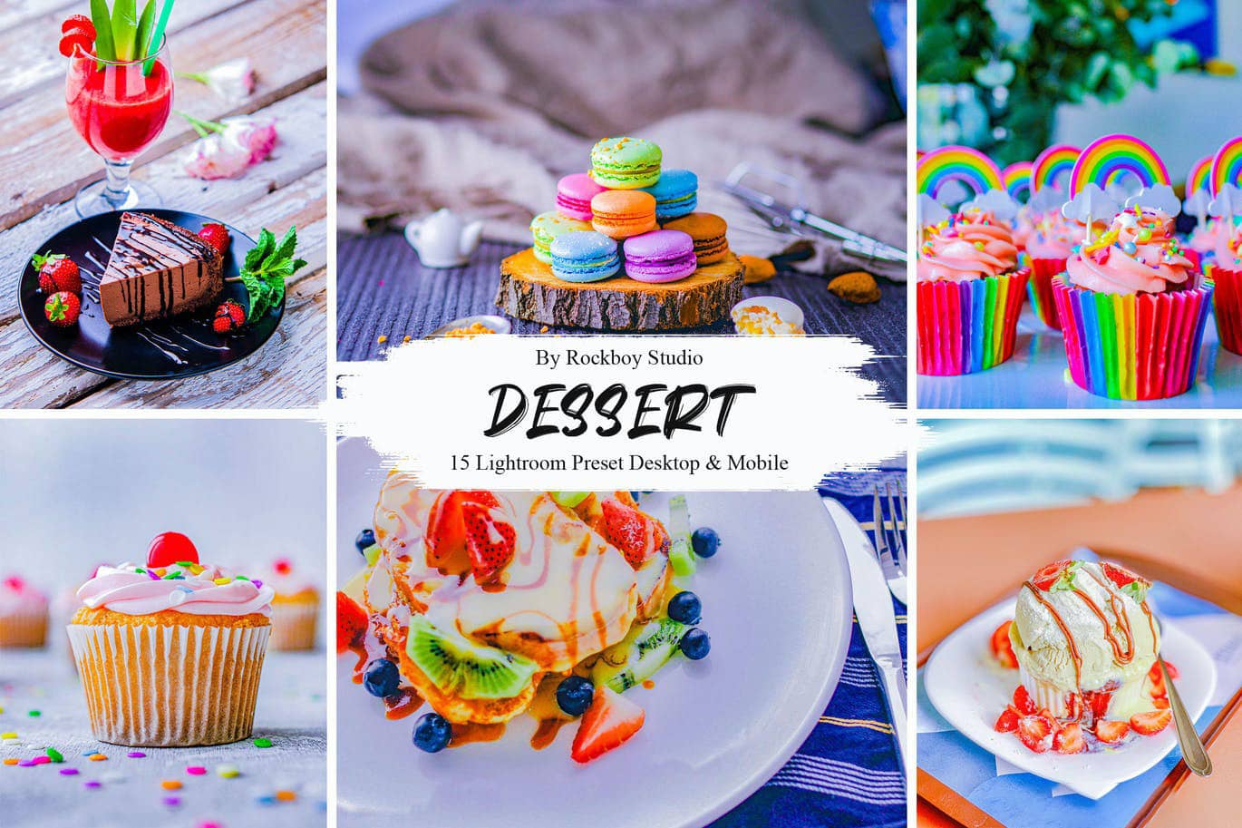 15个明亮鲜艳清新通透Lightroom预设 15 Dessert Lightroom Presets