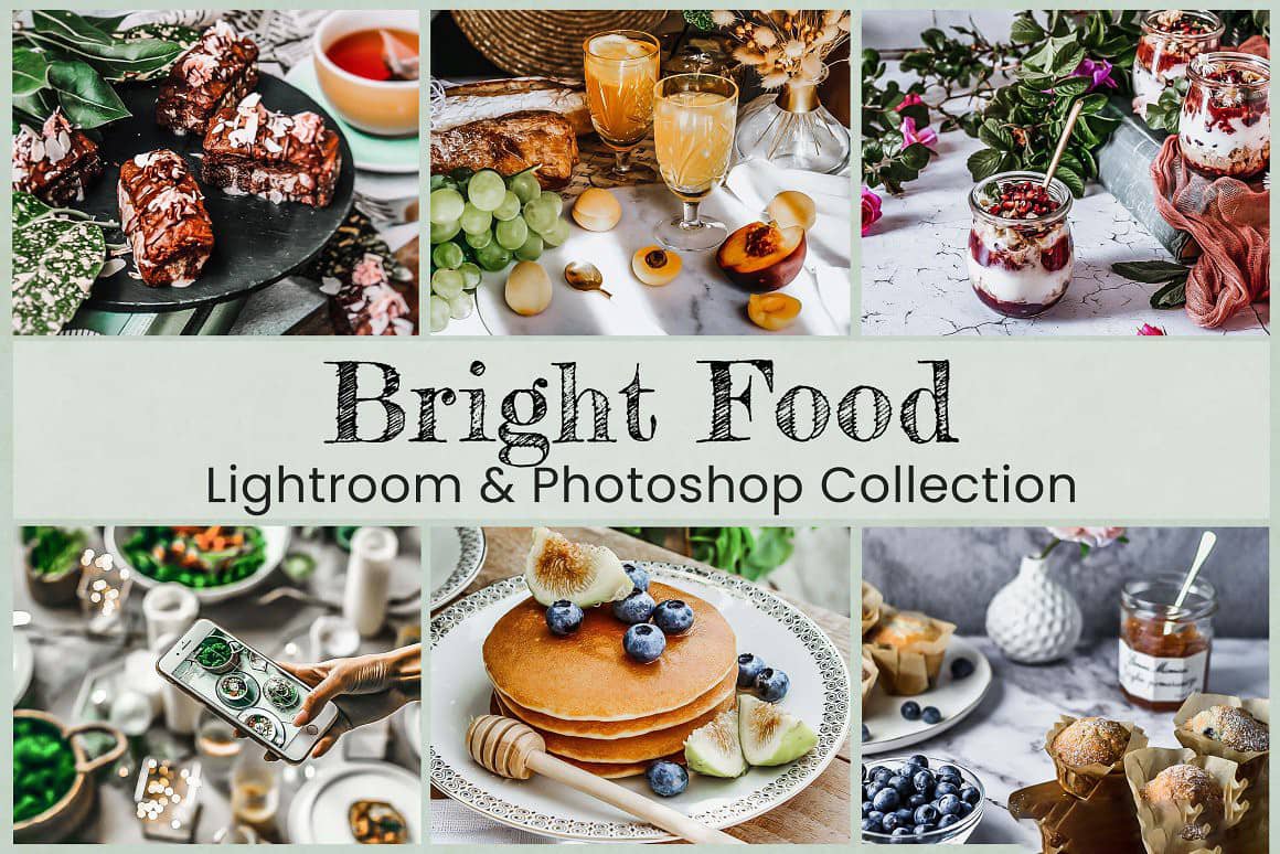 明亮通透美食摄影Lightroom预设与移动LR预设 Bright Food Photo Edit Collection