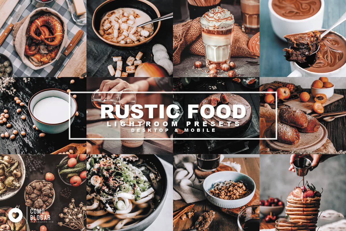 纯朴美食食物摄影后期LR预设+APP预设 Rustic Food Lightroom Presets