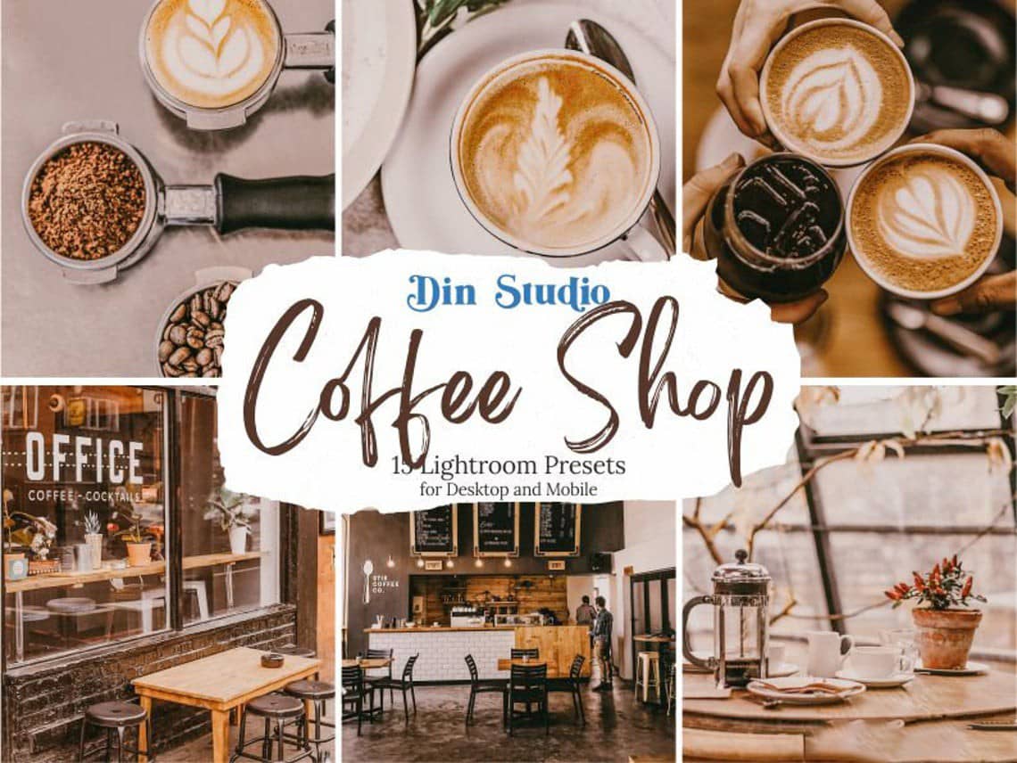 经典深褐色咖啡店INS美食摄影LR预设手机预设 Coffee Shop Lightroom Presets