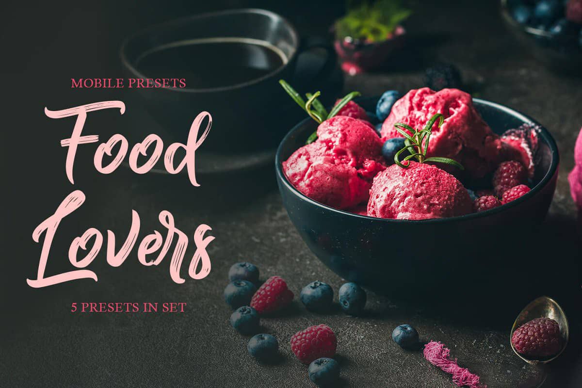 美食爱好者静物产品LR预设移动APP预设 Food Lovers Mobile Presets