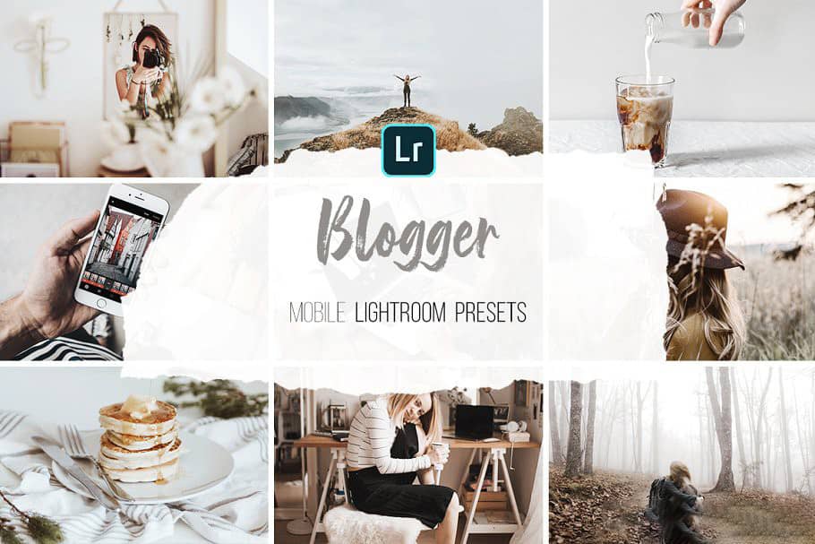 INS网红博客干净灰调手机版LR胶片 Mobile Lightroom Presets-Blogger