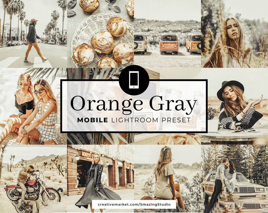 万能经典橙灰色系中性灰LR预设+移动版LR预设 Mobile Lightroom