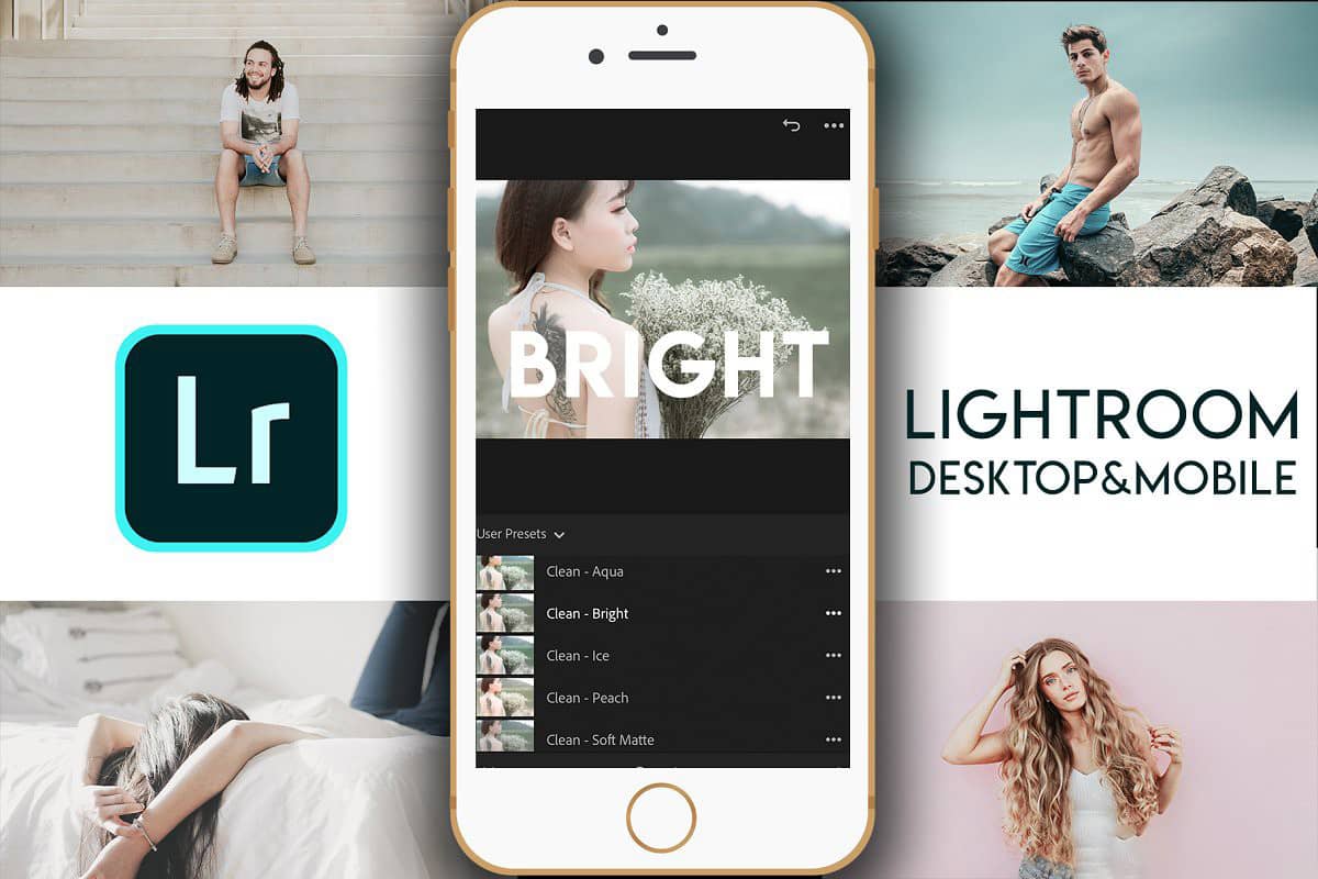 专业人像修饰电脑版lr预设+手机版lr预设 Clean & Bright lr+Mobile