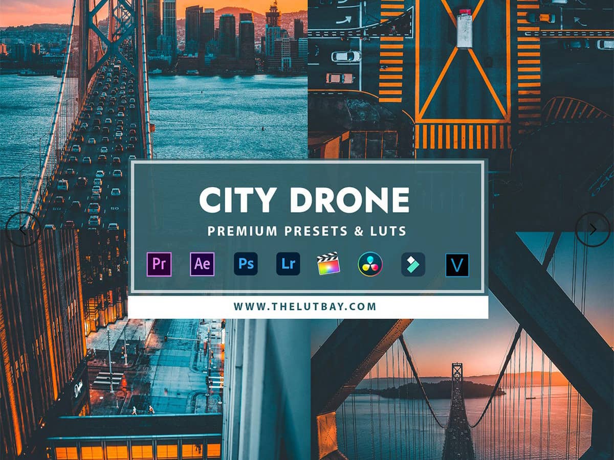 城市无人机航拍电影风光大片Lightroom预设及LUT预设 CITY DRONE Lightroom LUT