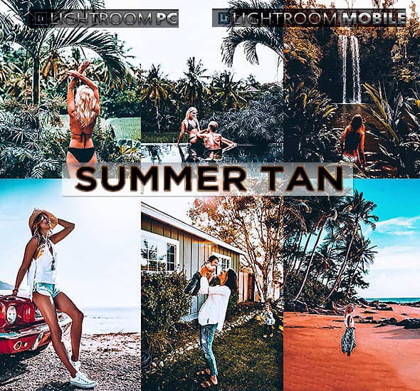 夏季棕色高对比旅拍人像LR预设 APP预设Summer Tan Lightroom Presets