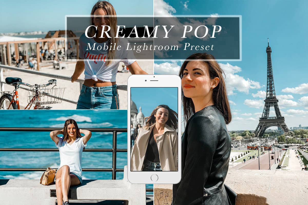 奶油乳白色旅拍人像移动手机版Lightroom预设Mobile Lightroom CRE