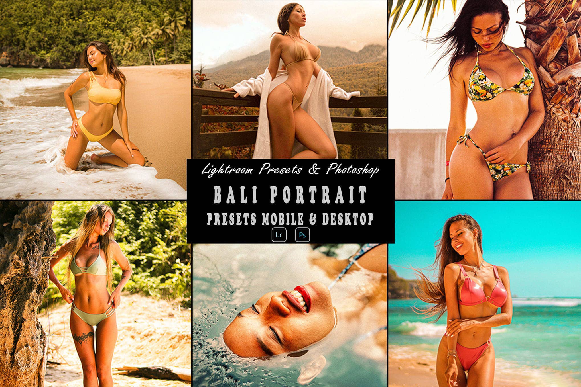 巴厘岛暖色调人像后期Lightroom预设 Bali Portrait Photoshop Action & Lightrom Presets