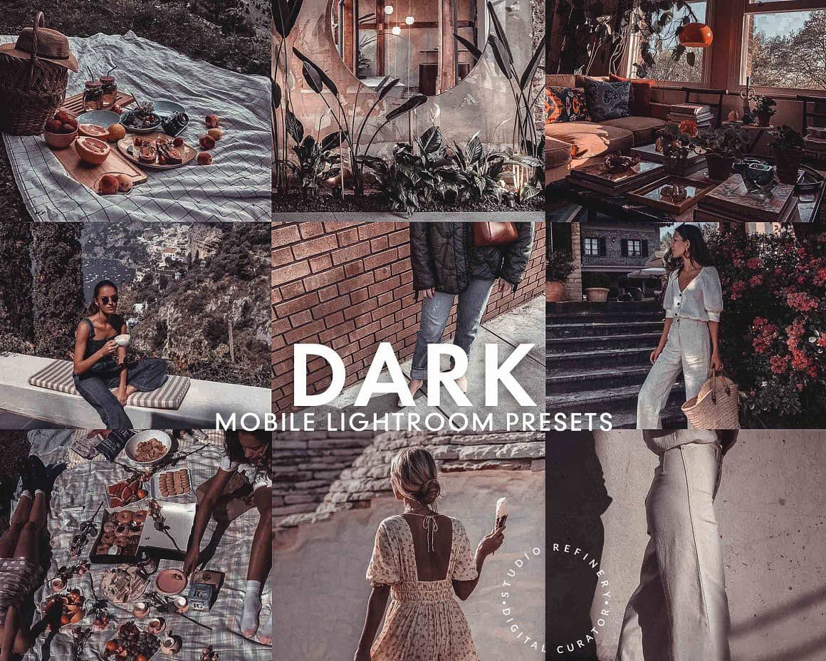 情绪人像电影色调移动版Lightroom预设 DARK MOBILE LIGHTROOM PRESETS