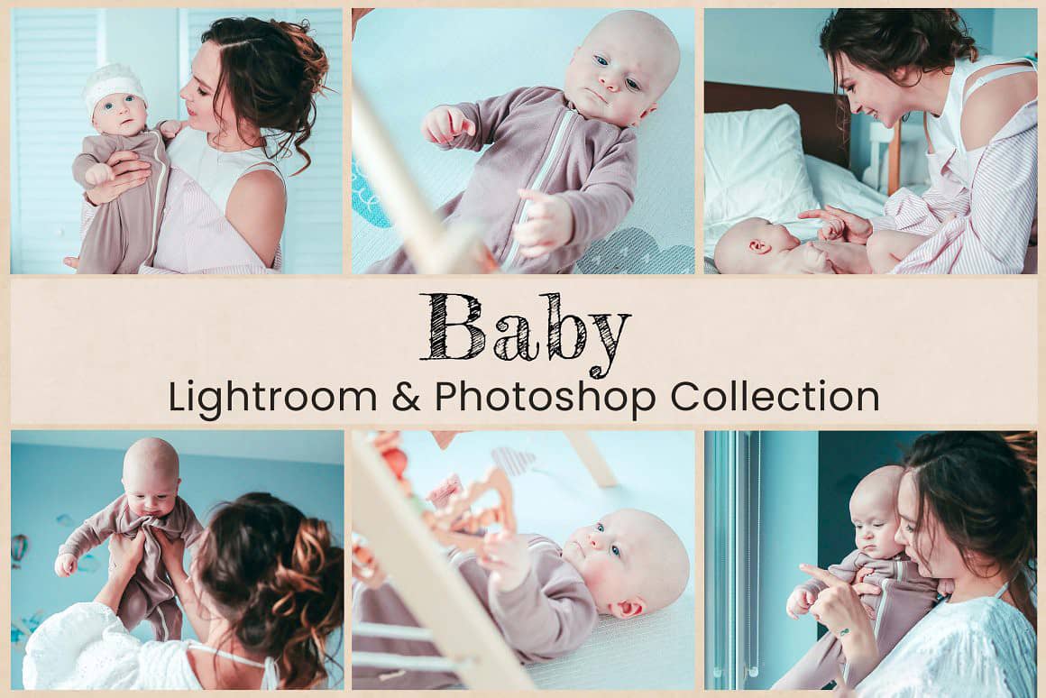新生儿童明亮轻盈色彩Lightroom预设及LUT预设 Baby Lightroom Photoshop LUTs