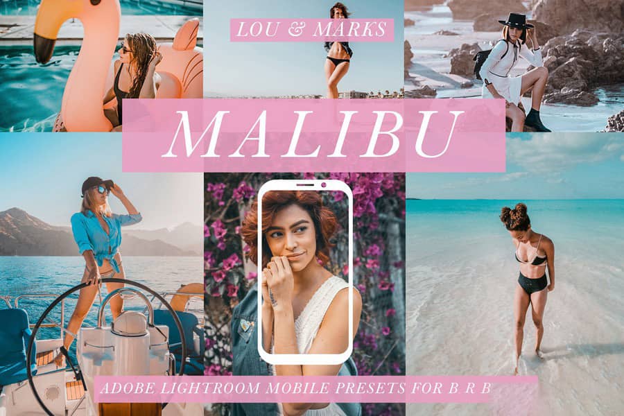 旅行摄影网红博主Lightroom移动手机版预设 Malibu Blogger Mobile LR