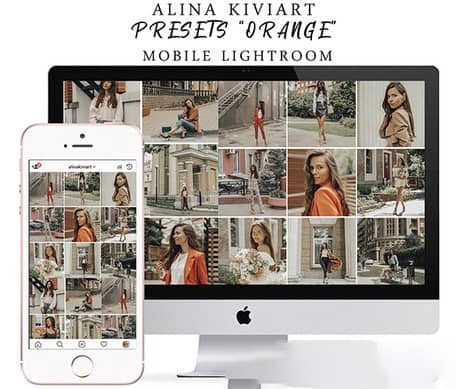 温暖橙黄色时尚人像手机版LR预设 Alina Kiviart-Orange& Mobile LR
