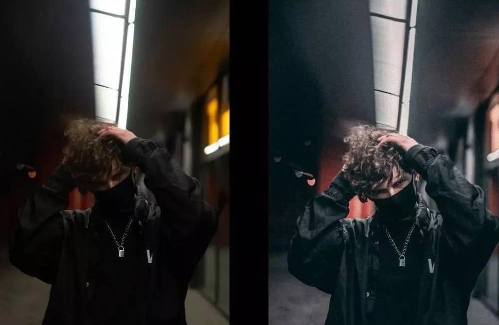 黑金深色风格夜间城市街道Lightroom预设