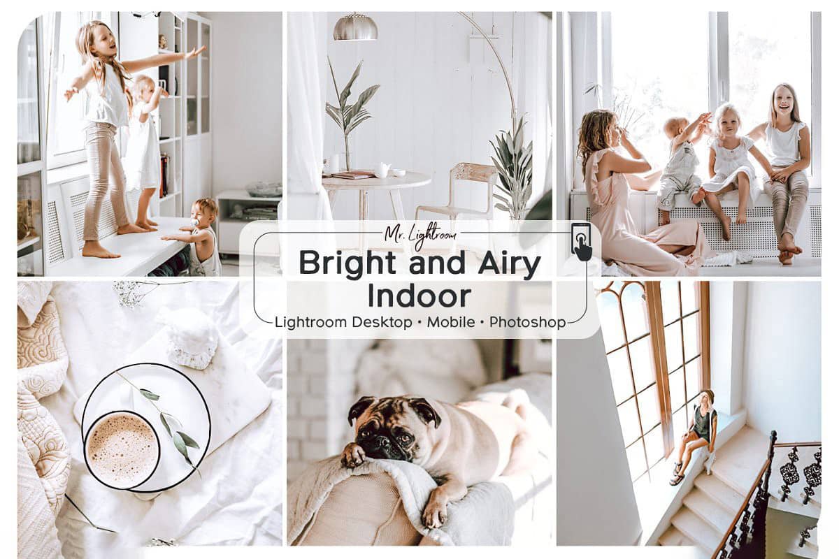 室内摄影干净明亮通透儿童Lightroom预设Bright and Airy Indoor LR