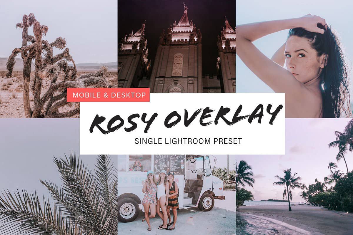 柔和粉红玫瑰色调人像免费Lightroom预设+手机版预设