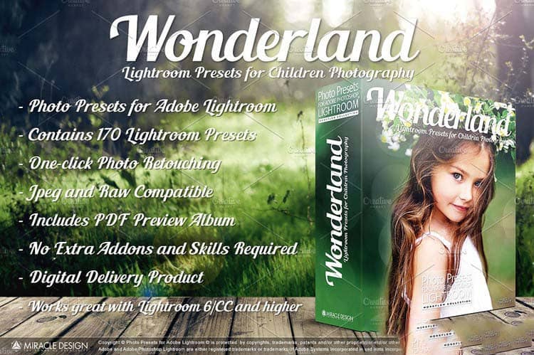 童肖像修饰彩色校正Lightroom预设  Lightroom  Wonderland