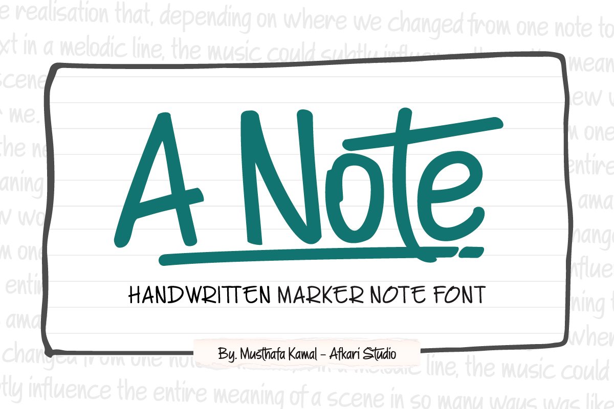 A Note – Handwritten Marker Note 字体
