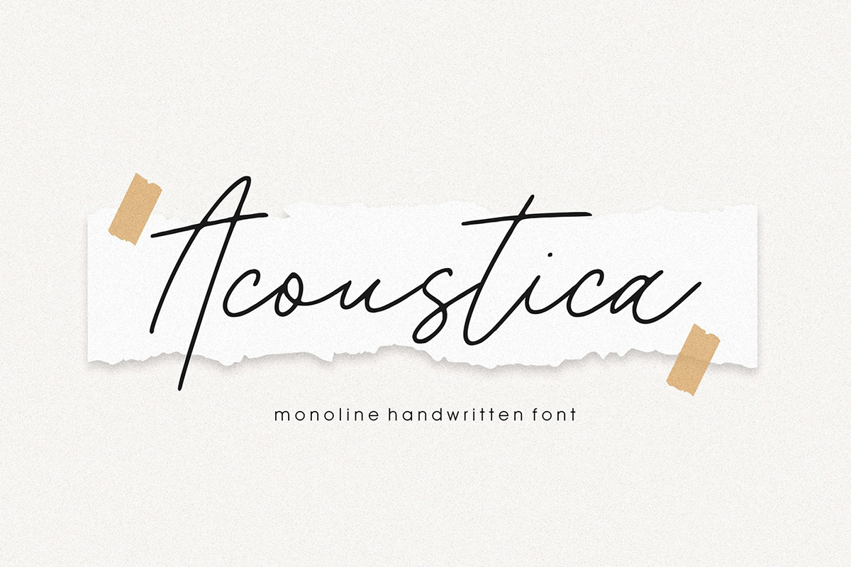 Acoustica Script – Monoline Handwritten 字体