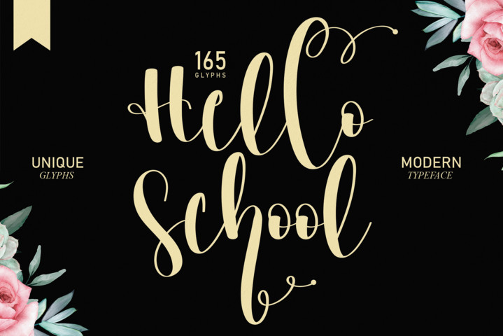 Hello School Script 字体