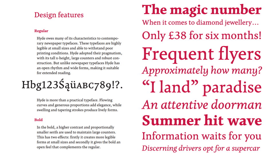 Hyde Serif Typeface for Magazines and Books