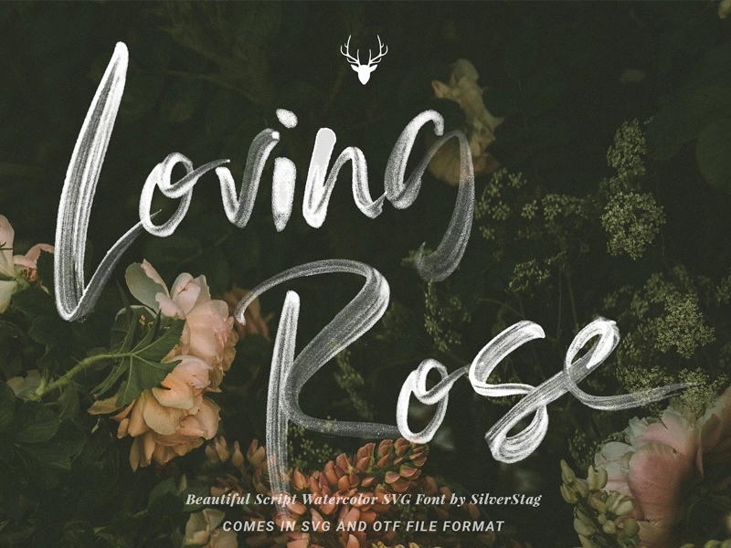 Loving Rose SVG Watercolor 字体 Pack
