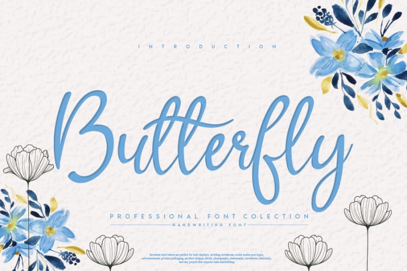 Butterfly – Lovely Script 字体