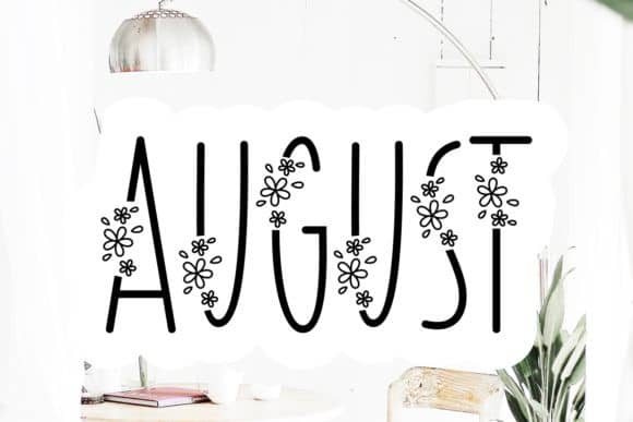 August 字体