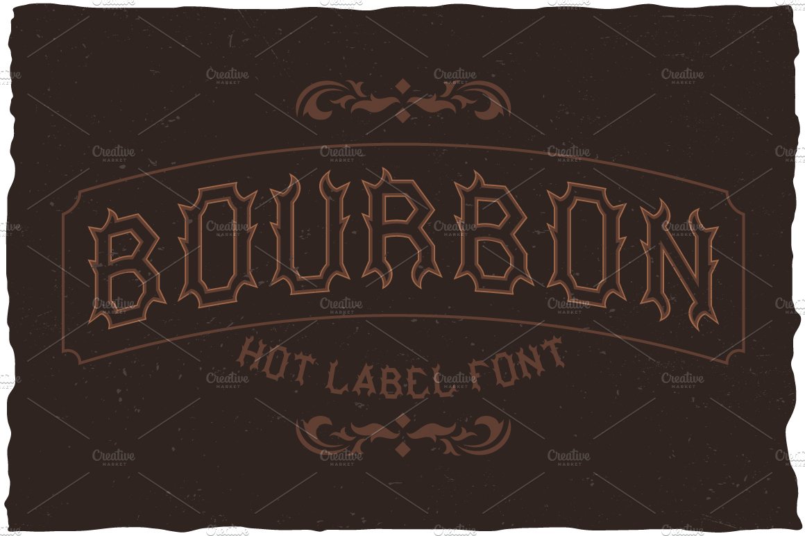 Bourbon Vintage Label Typeface 1638160