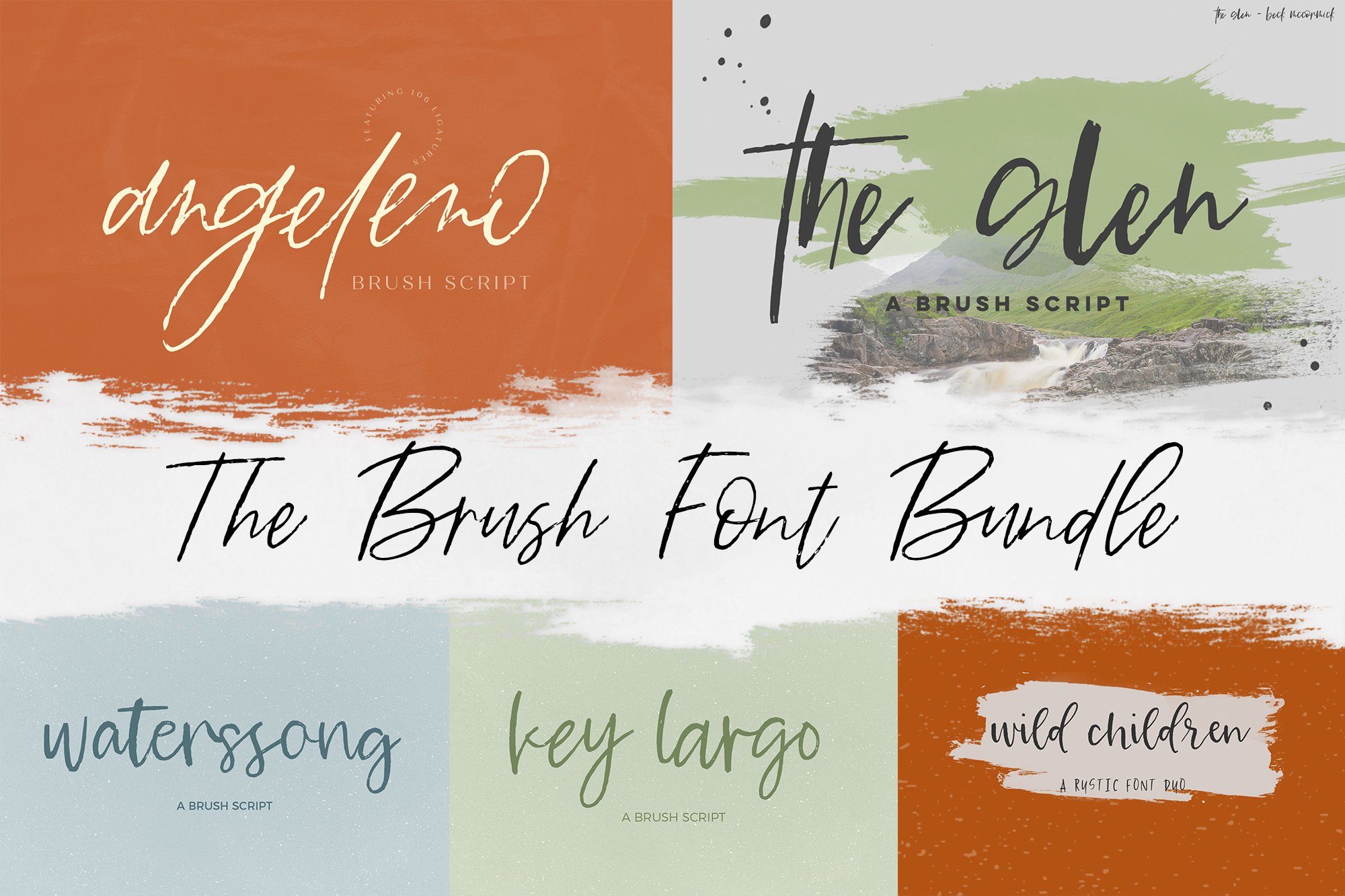 The Brush 字体 Bundle 4505486