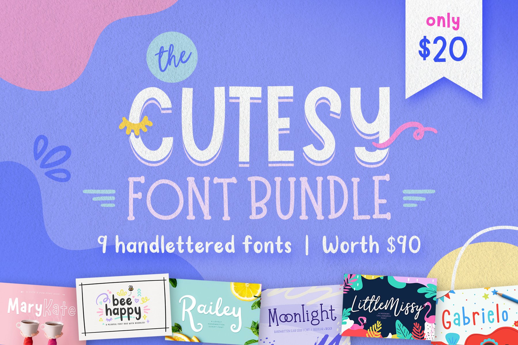 The Cutesy 字体 Bundle  9 字体