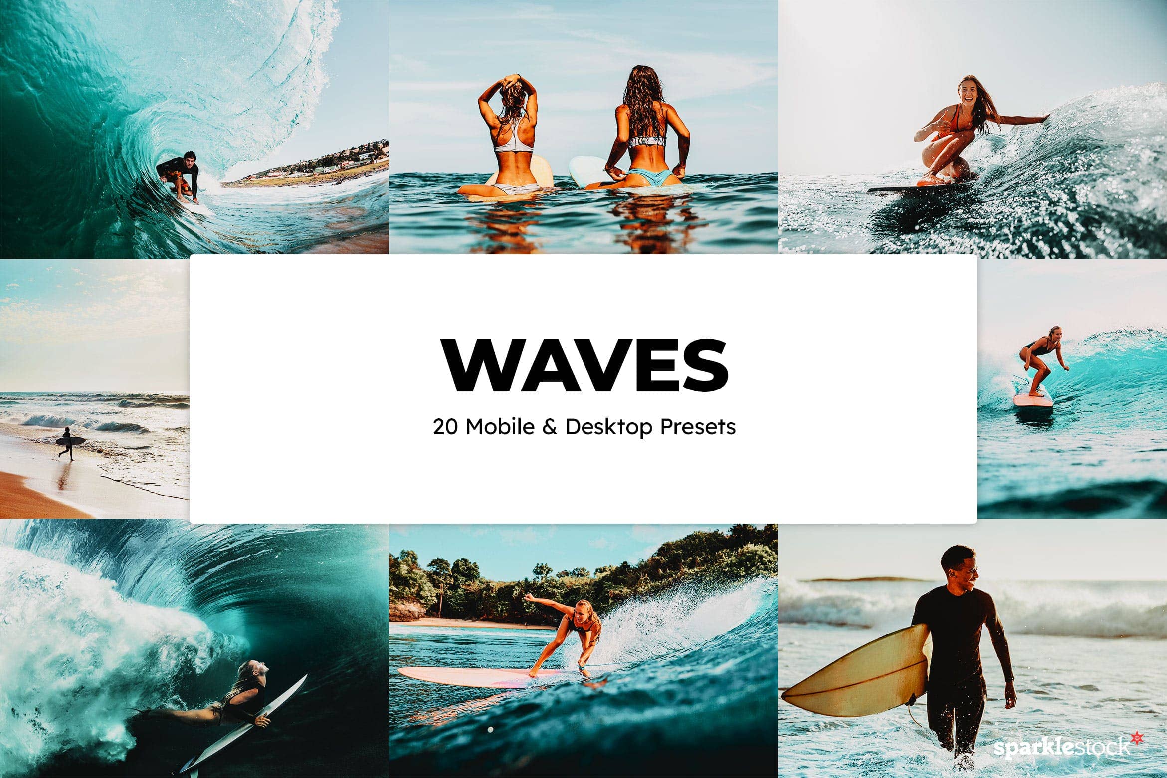 20款 冲浪风格摄影预设 Waves Lightroom Presets & LUTs