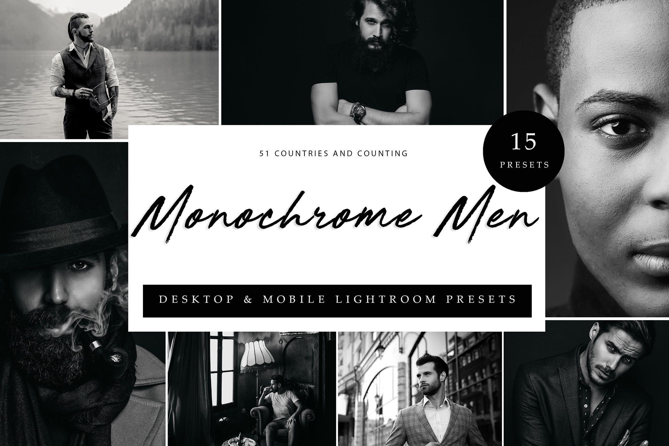Lightroom 预设 – 单色男士 Lightroom Presets   Monochrome Men
