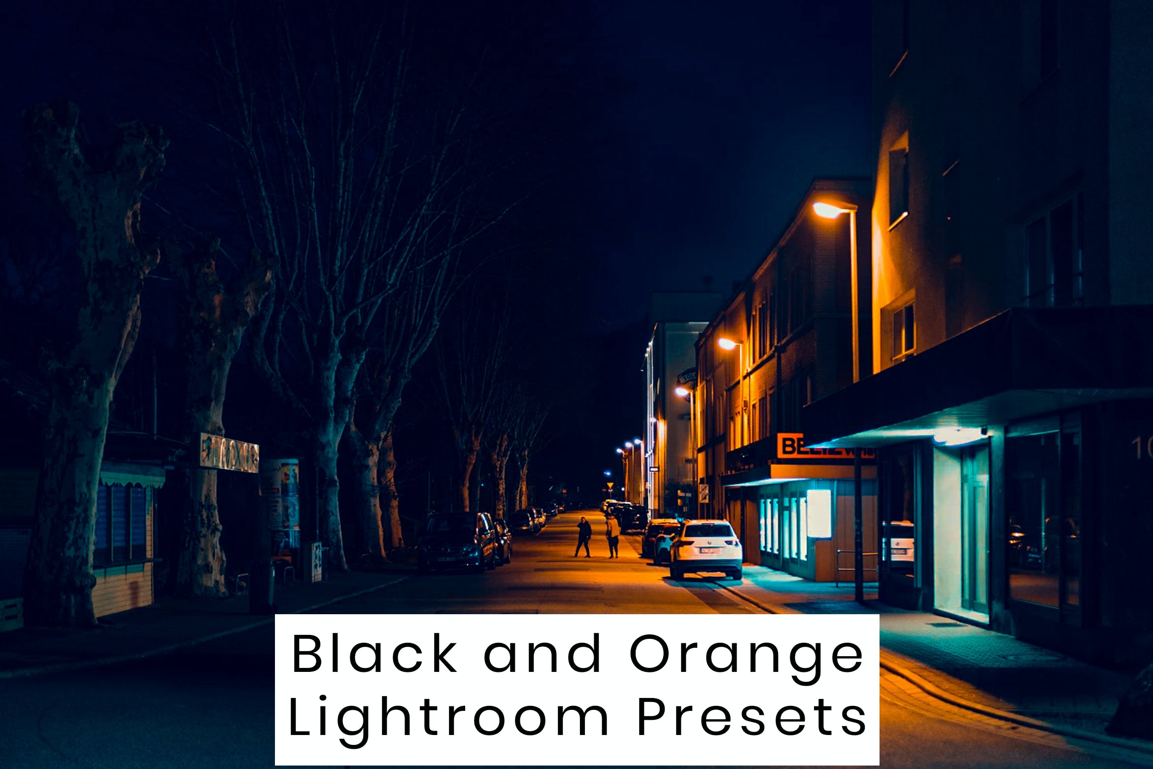 黑色和橙色 Lightroom 预设