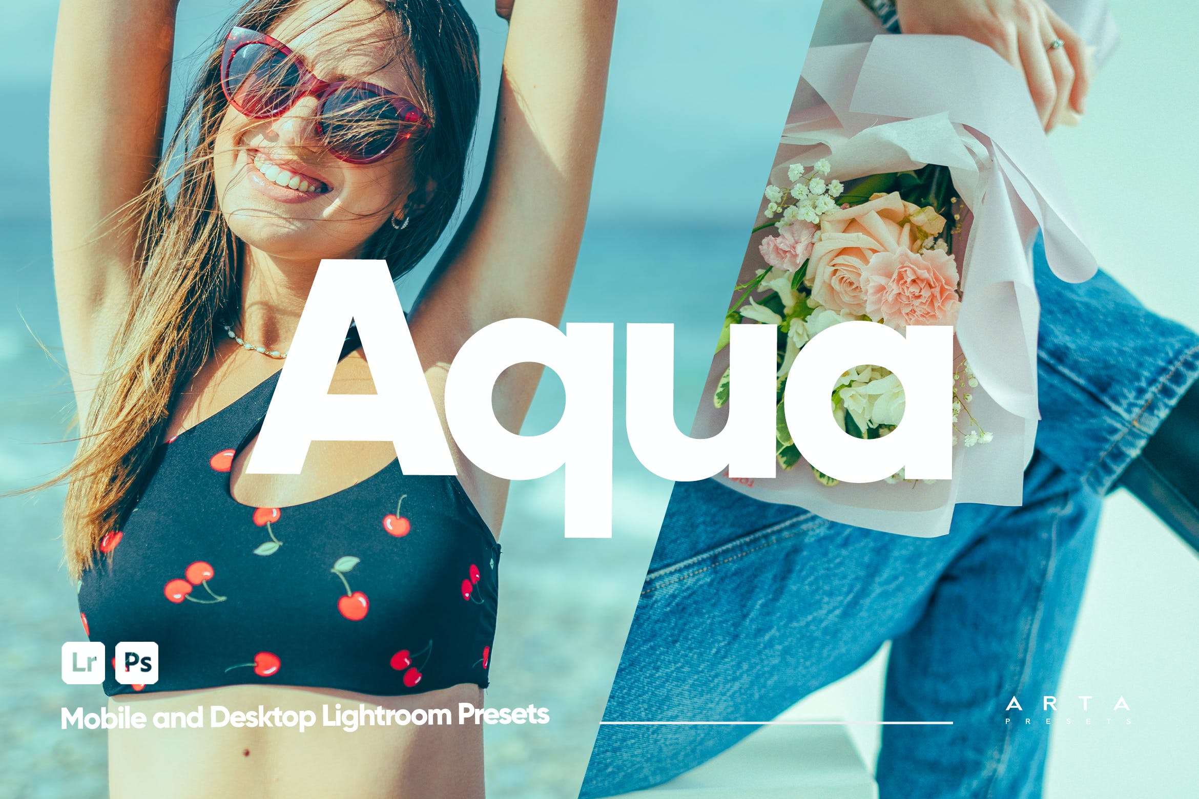 浅色调色预设  ARTA   Aqua Presets for Lightroom