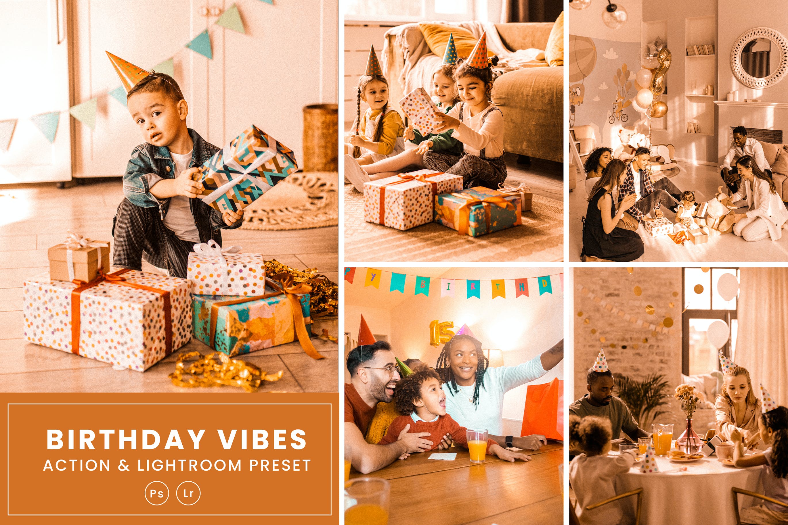 生日共鸣调色预设 Birthday Vibes Action & Lightrom Presets