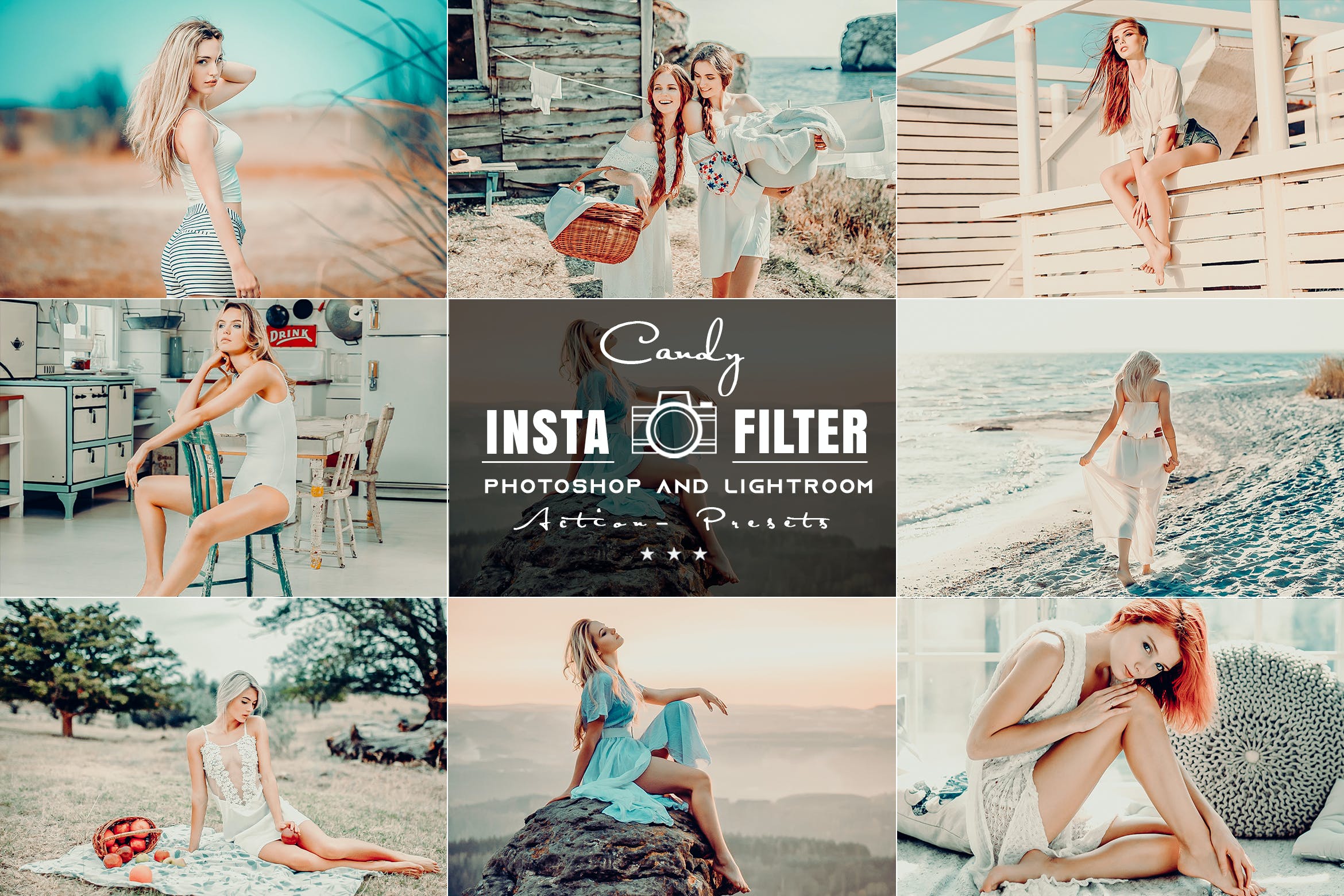 糖果心情调色预设 Candy Mood Phtotoshop Actions Lightroom Presets