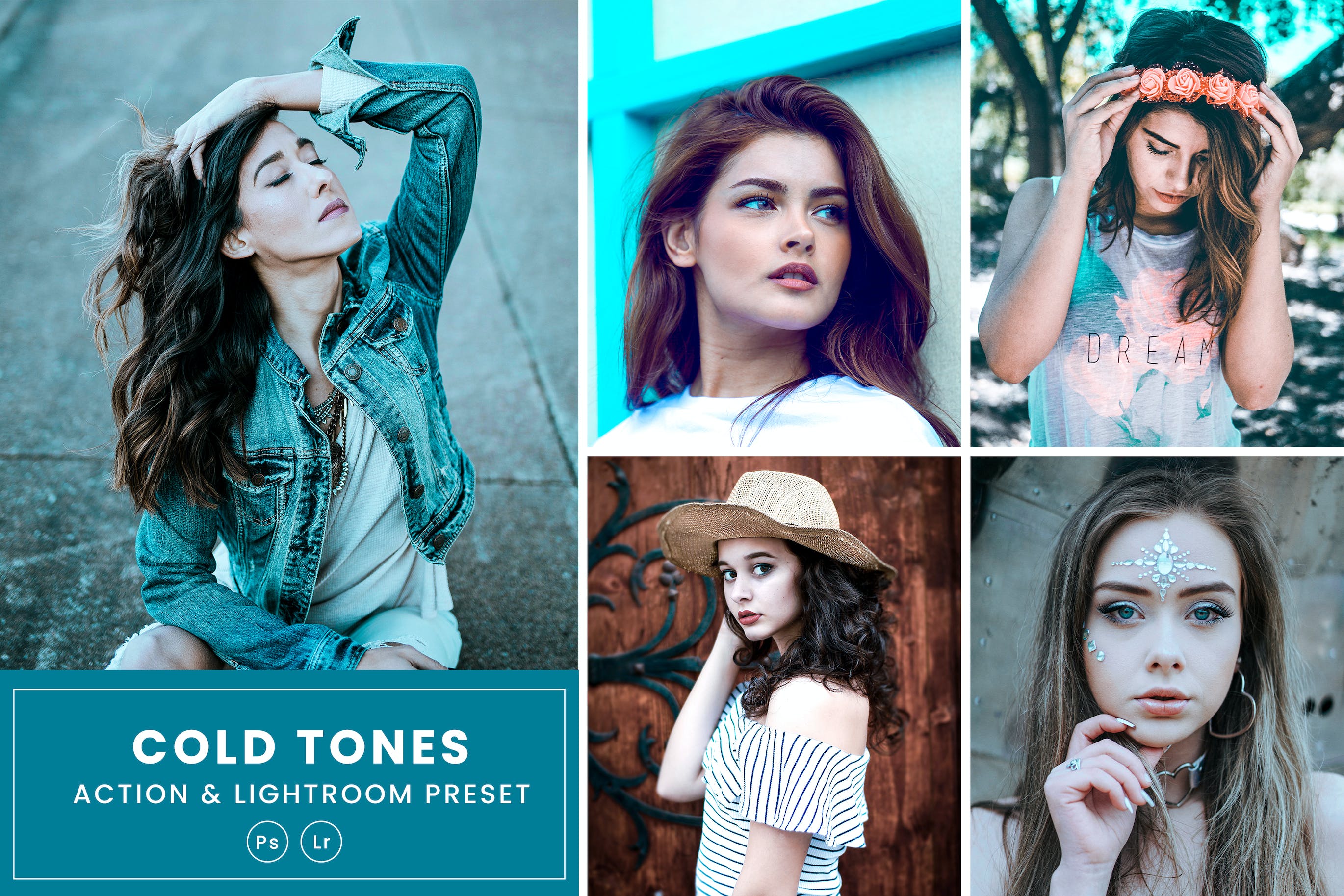 冷色调调色预设 Cold Tones Action & Lightrom Presets