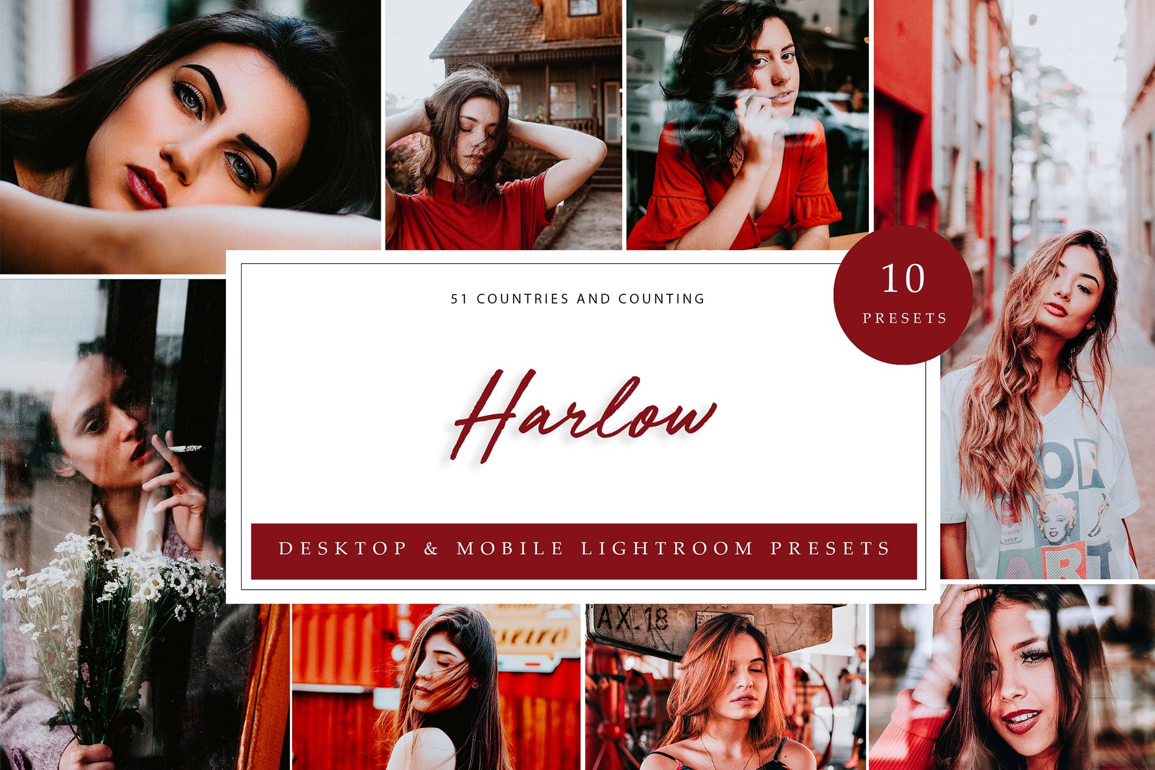 温暖红调色预设 Lightroom Presets  Harlow