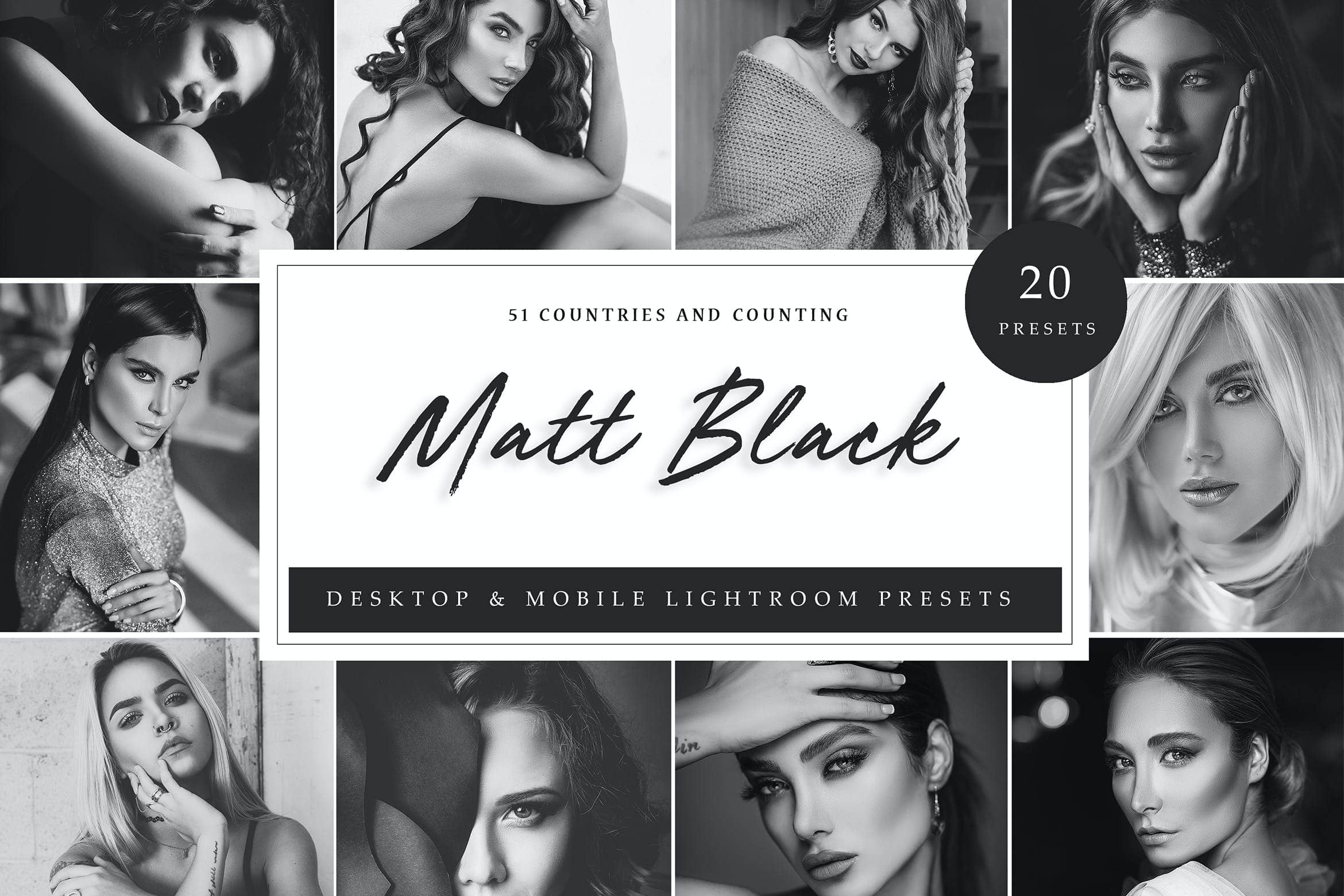哑光黑调色预设 Lightroom Presets  Matte Black