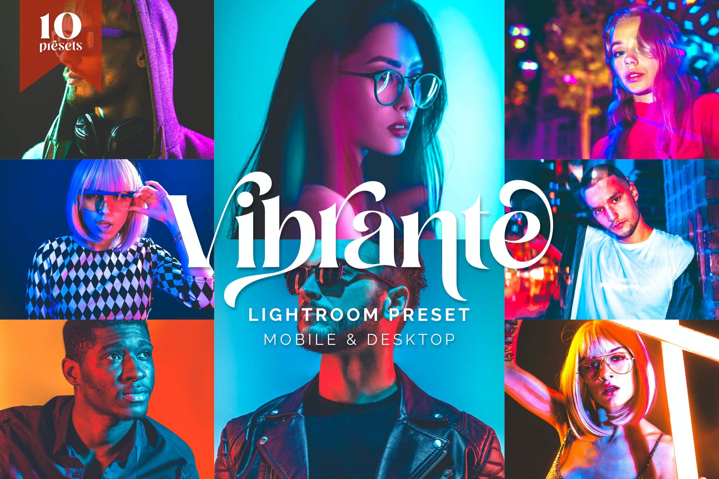 活力赛博朋克风格调色预设 Lightroom Presets  Vibrante