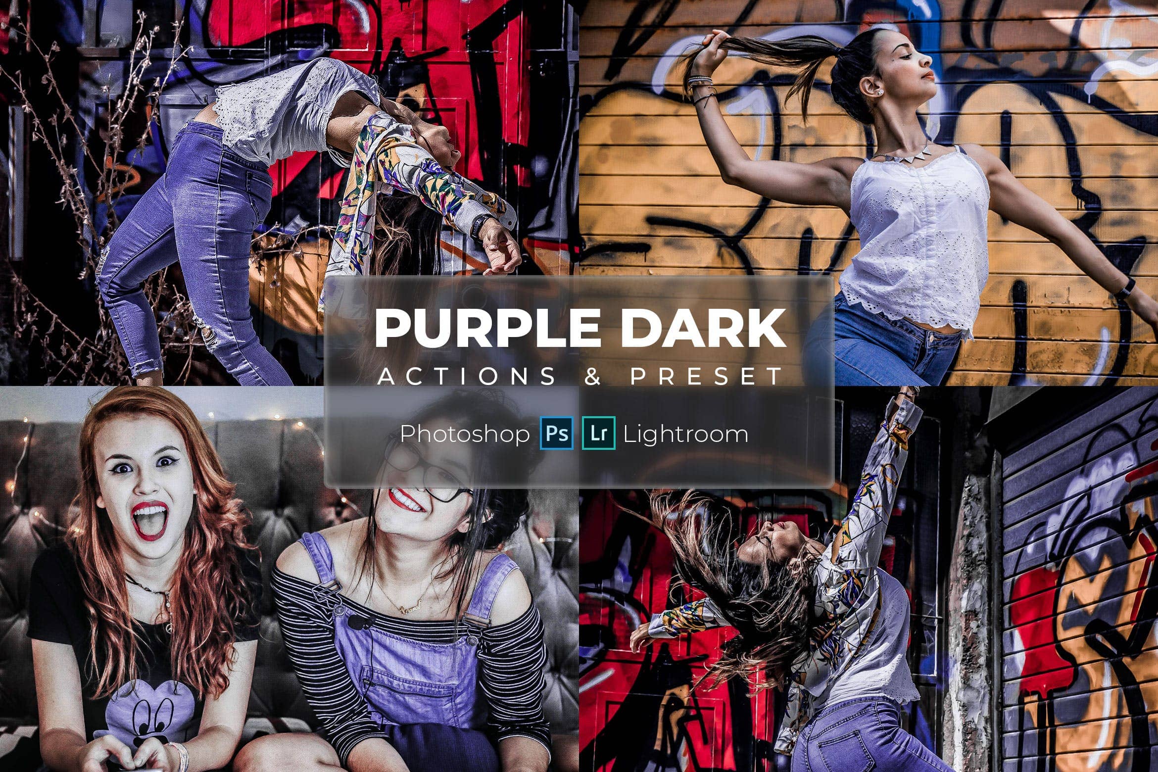 电影紫深色调色预设 Preset & Action   Cinematic Purple Dark