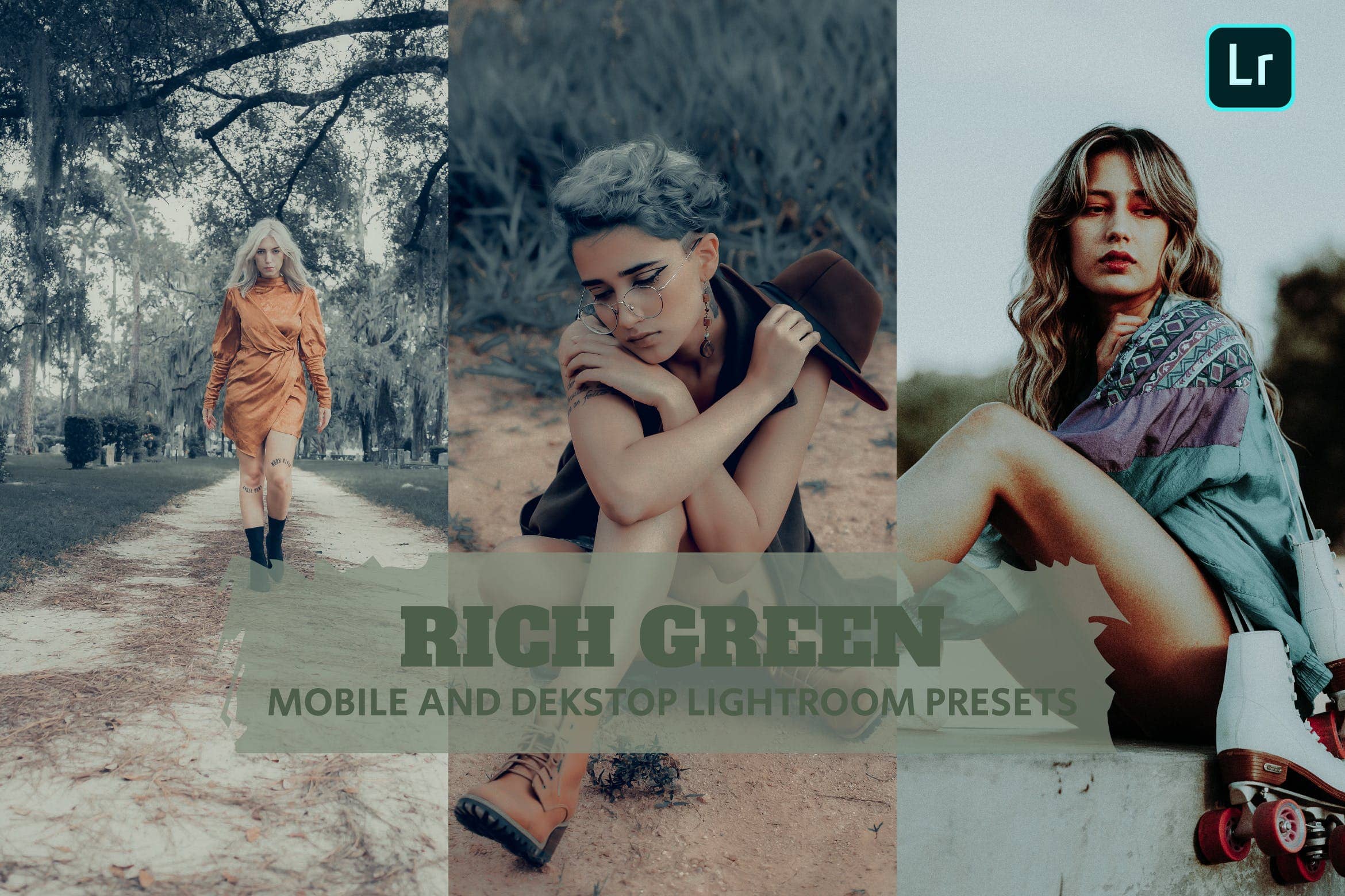 丰富的绿色调色预设  Dekstop and Mobile