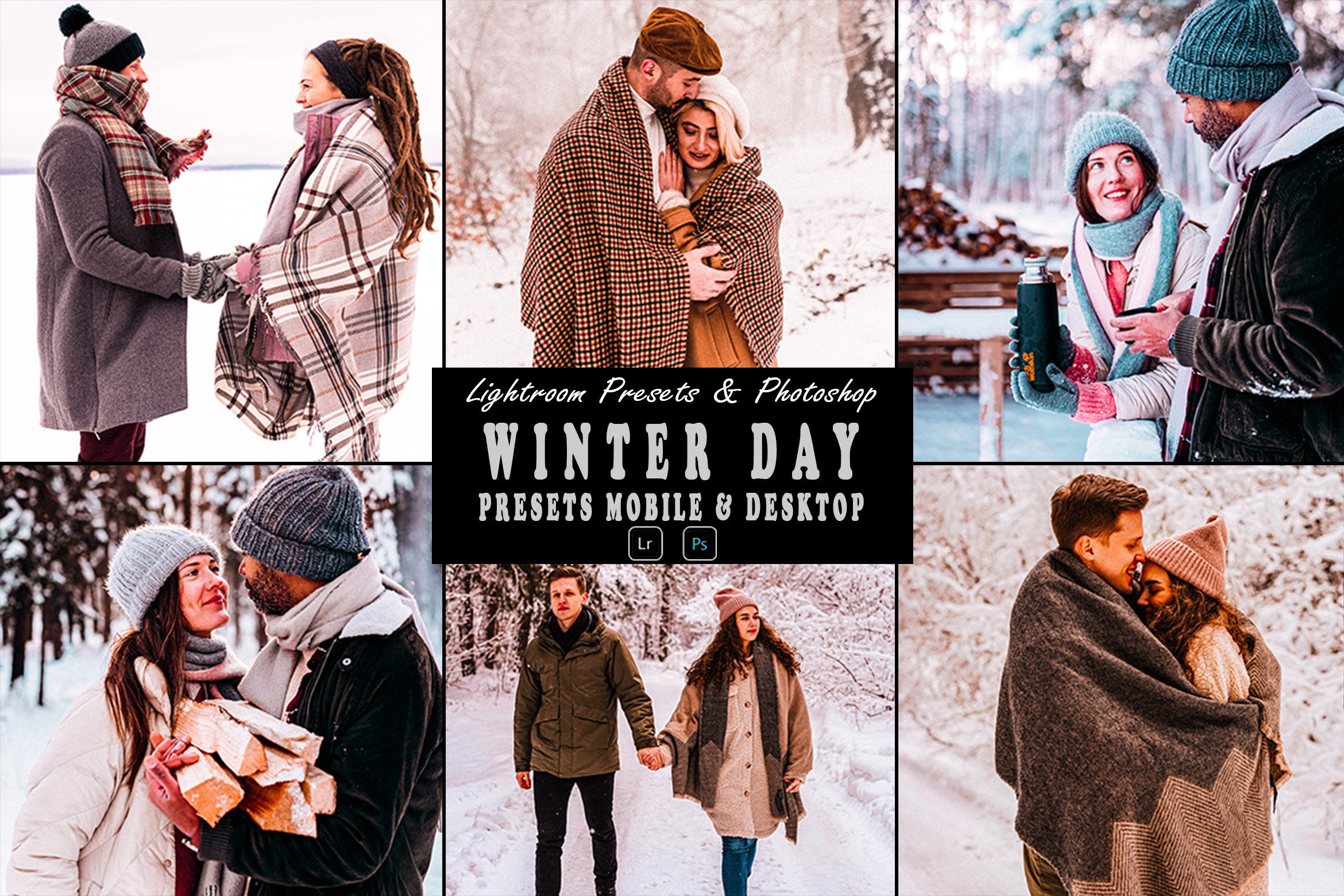 冬季预设效果Action Photoshop & Lightrom Presets