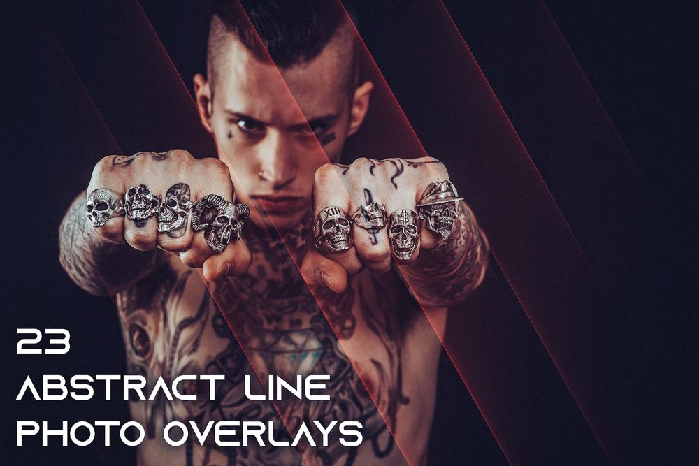 23款抽象线条照片叠加画面效果预设
