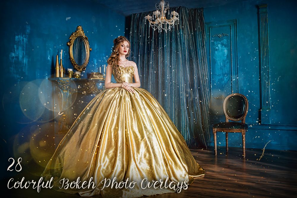 28款彩色散景照片叠加画面效果预设